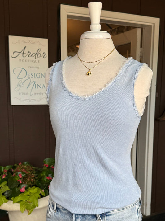 Lori Ruff Edge Tank in Sky Blue