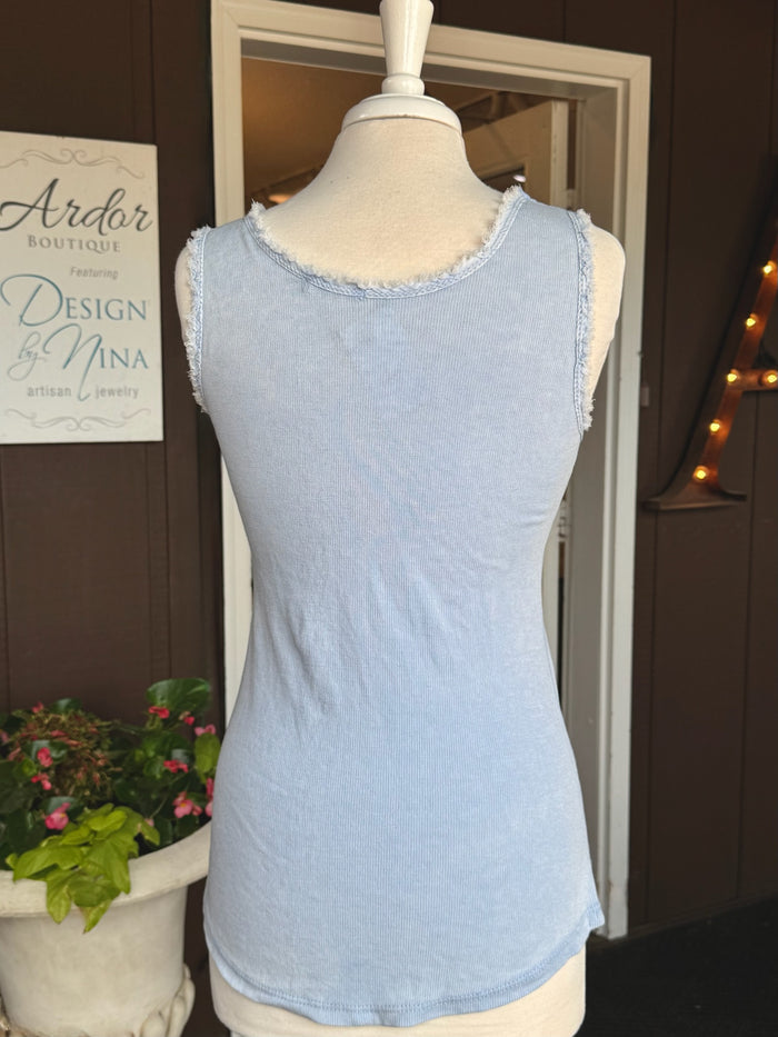 Lori Ruff Edge Tank in Sky Blue