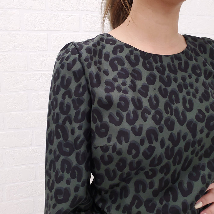 LOUIS VUITTON LEOPARD GREEN DRESS - SIZE 36