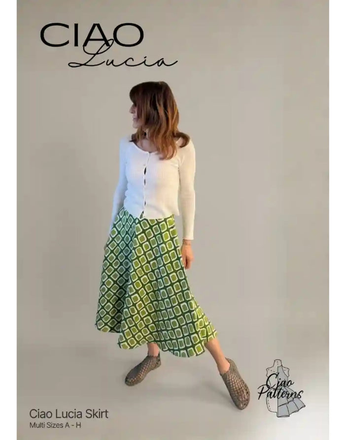 Lucia Skirt Paper Sewing Pattern, Ciao Patterns