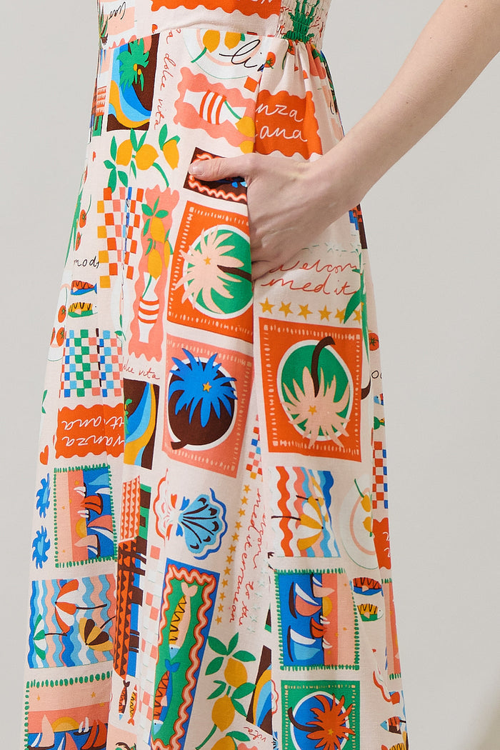 Lumy Mix Vin Smocked Maxi Dress