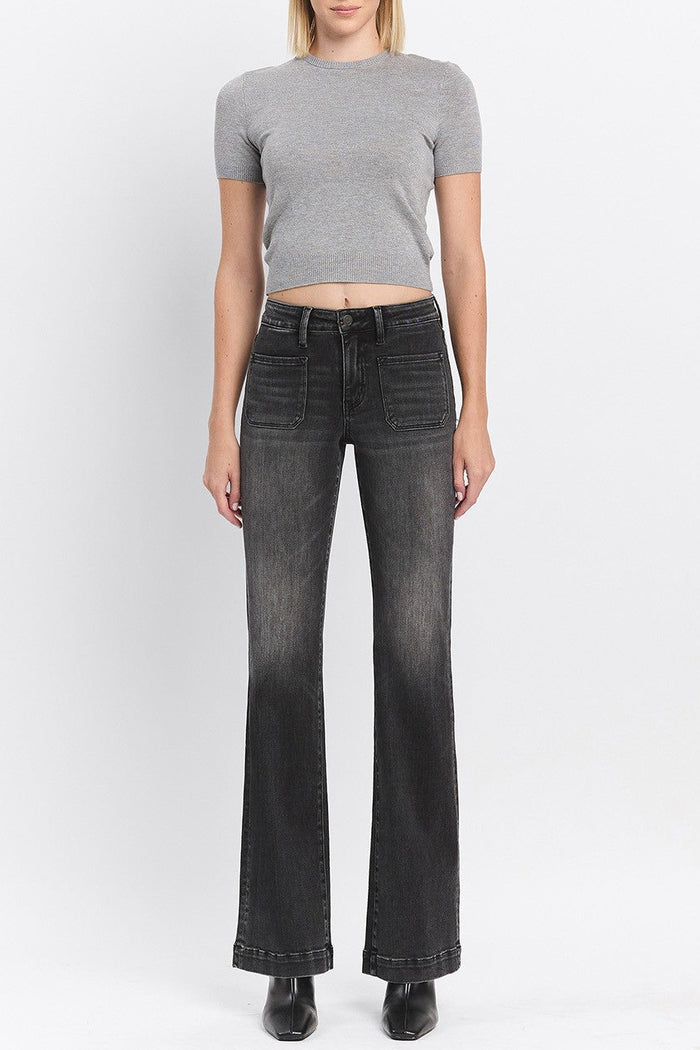 Lynn High Rise Patch Pocket Flare Jean