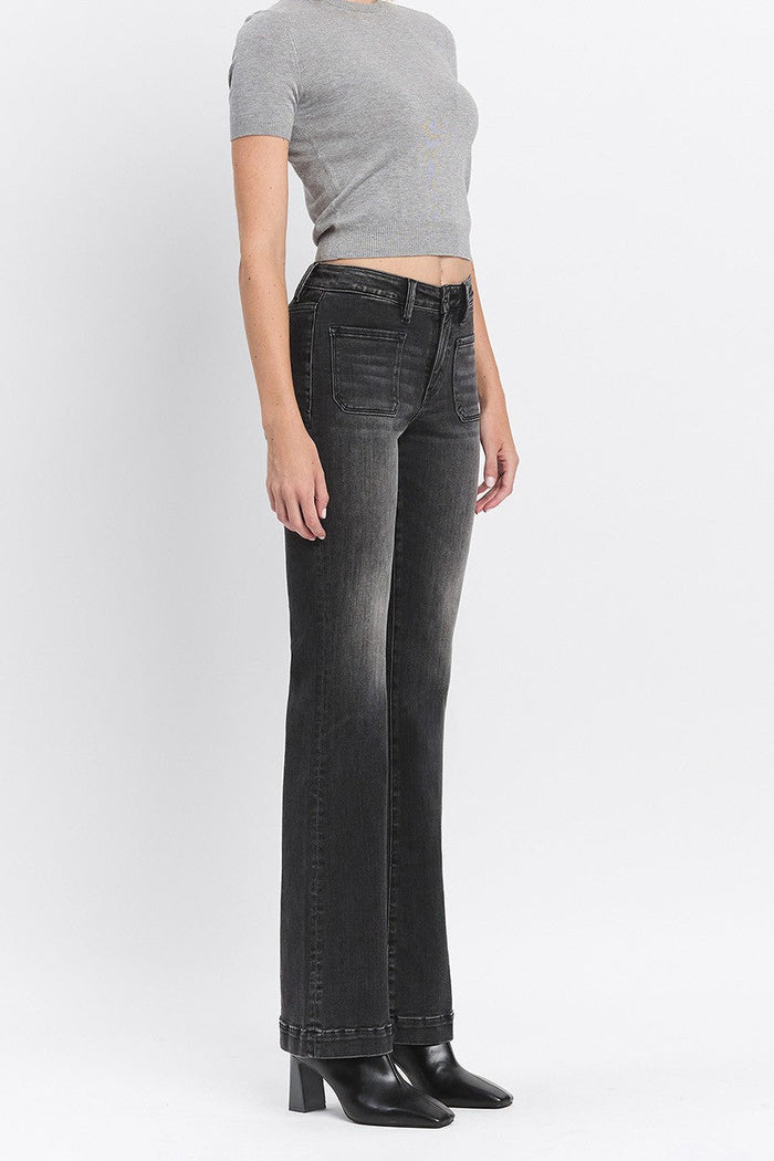 Lynn High Rise Patch Pocket Flare Jean