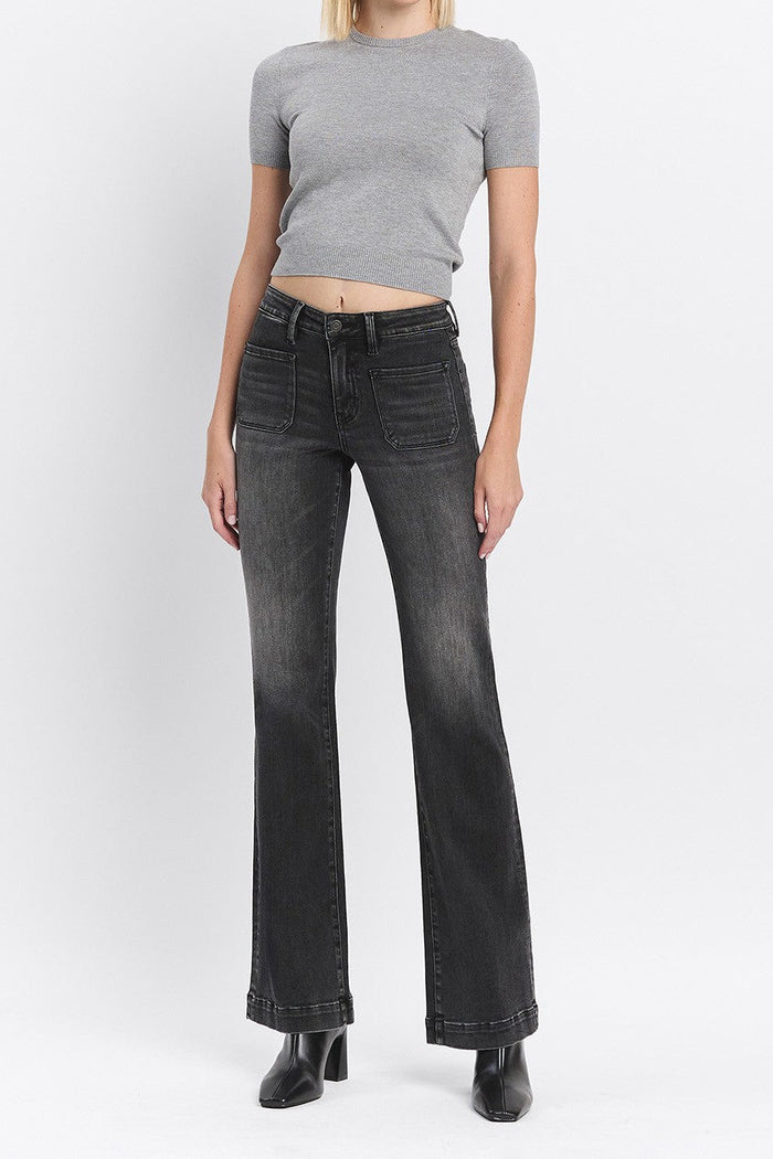 Lynn High Rise Patch Pocket Flare Jean