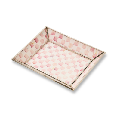 rosey check glass tray