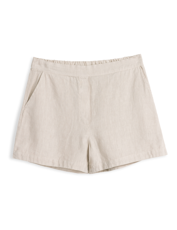 Beige shorts on a white background