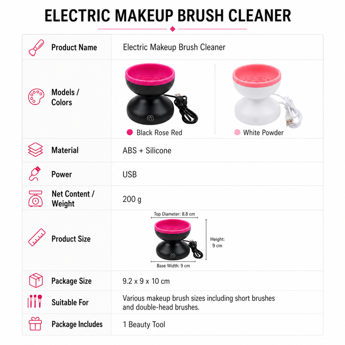 Portable USB makeup brush cleaner for quick cosmetic brush cleaning