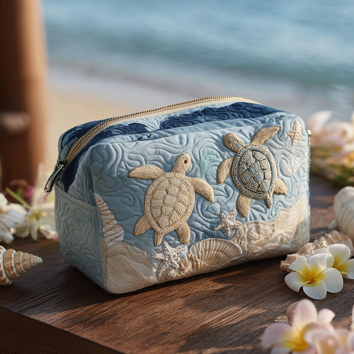 Makeuptaske "Blå Blomstermark"