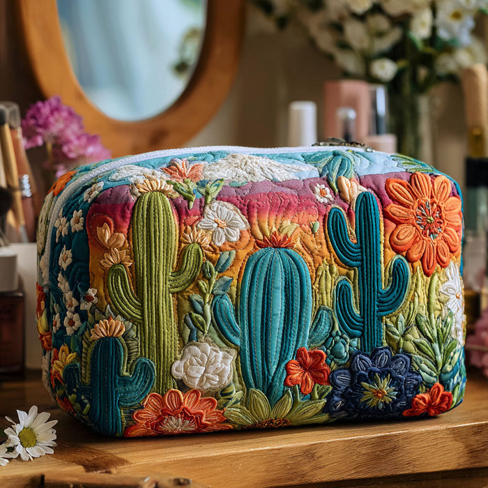 Makeuptaske "Kaktus i Blomst"