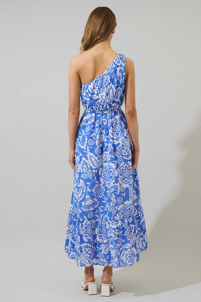 Marny Floral Elya One Shoulder Maxi Dress