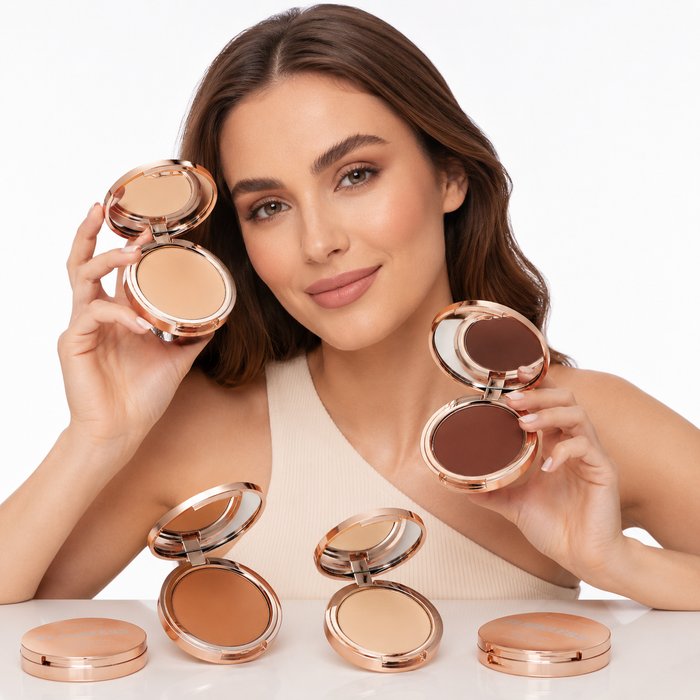 PHOFAY face powder compact for quick shine-free makeup refresh