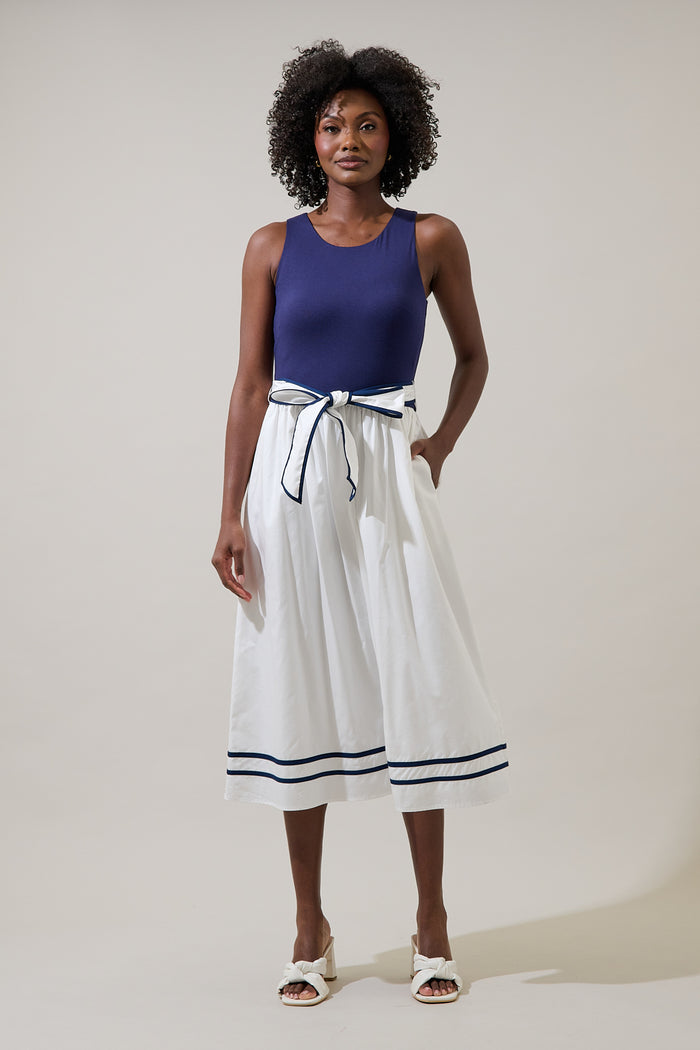 Mavie Color Block Midi Dress