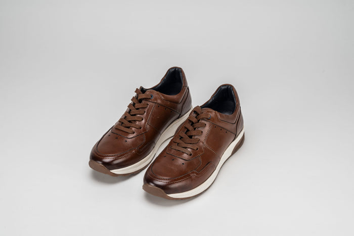 Max Leather Trainers in Tan