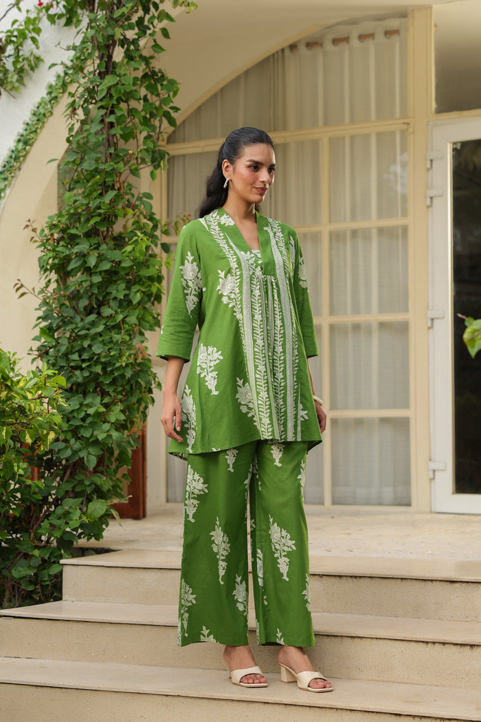 Meadow Green Floral Breeze Cotton Co-ord Set
