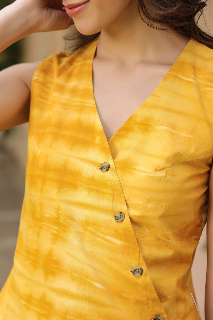 Mellow Yellow Vest Cotton Co-ord Set
