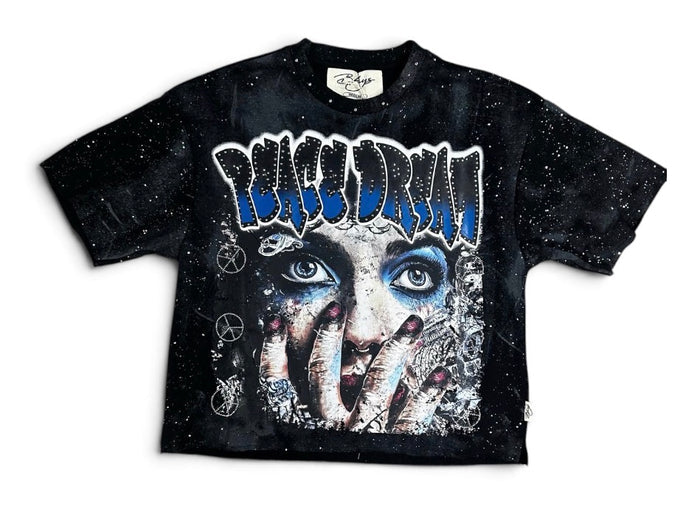 Men's BKYS ‘Peace Dream’ F-Terry Cropped T-Shirt in Black