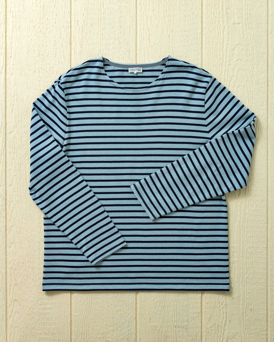 Men's Breton Stripe Boatneck Tee In Atlantic Blue/Navy