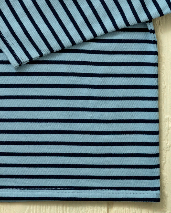 Men's Breton Stripe Boatneck Tee In Atlantic Blue/Navy