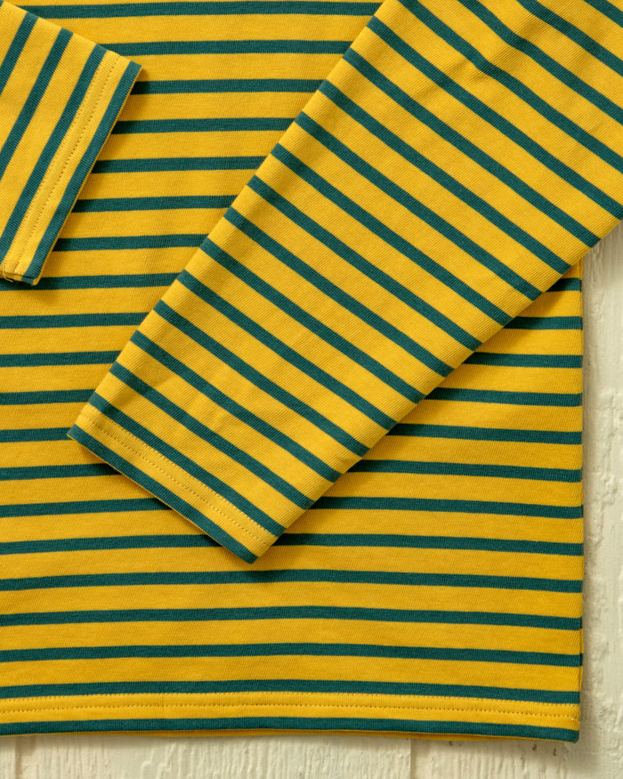 Men's Breton Stripe Boatneck Tee In Lemon/Lime