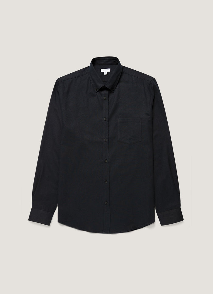 Men's Button Down Flannel Shirt in Black