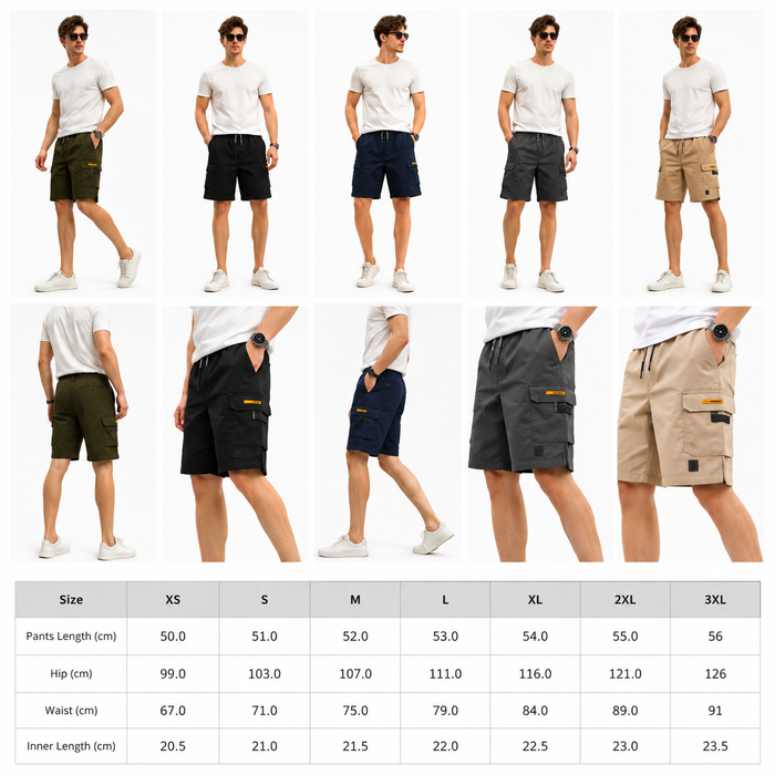 Lightweight men's utility shorts for travel and weekend outfits