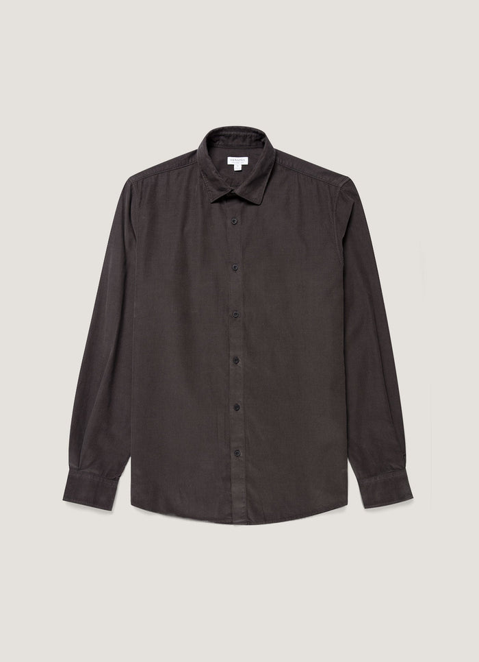 Men's Fine Cord Shirt in Anthracite