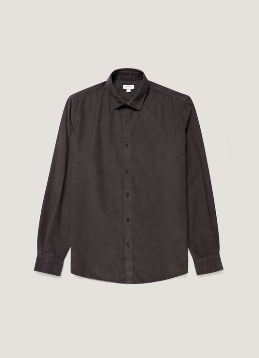 Men's Fine Cord Shirt in Anthracite