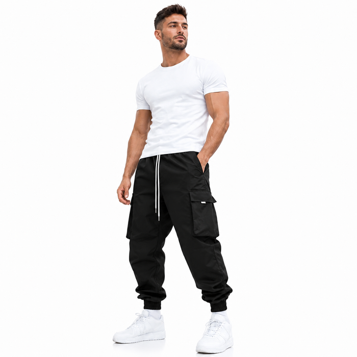 Men’s hip hop cargo pants with loose fit and multi pocket design for bold urban streetwear outfits today