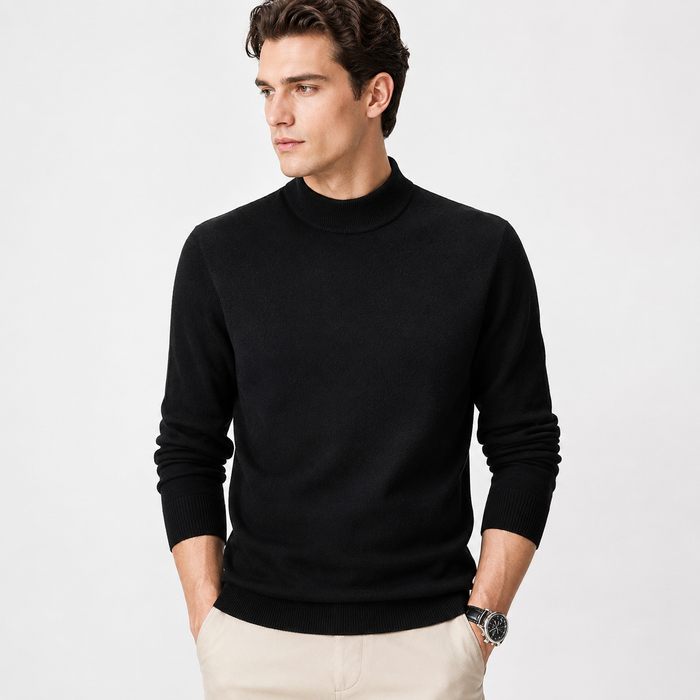 Men's Mock Neck Shirt Slim Fit Long Sleeve Top Everyday