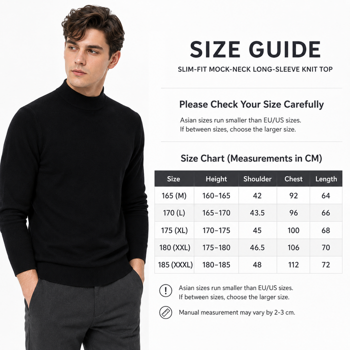 Men's Mock Neck Shirt Slim Fit Long Sleeve Top Everyday
