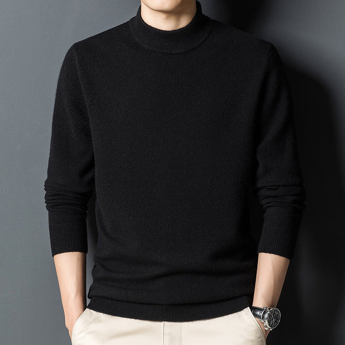 Men's Mock Neck Shirt Slim Fit Long Sleeve Top Everyday