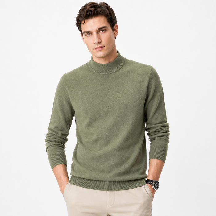 Men's Mock Neck Shirt Slim Fit Long Sleeve Top Everyday