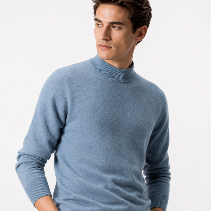 Men's Mock Neck Shirt Slim Fit Long Sleeve Top Everyday