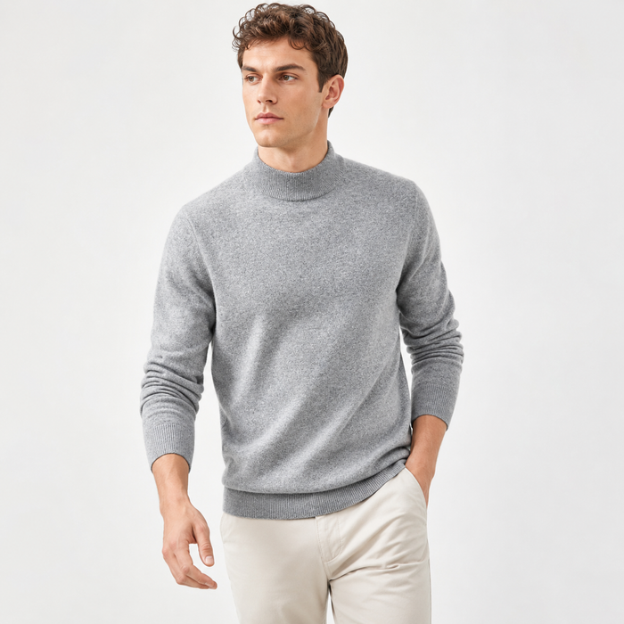 Men's Mock Neck Shirt Slim Fit Long Sleeve Top Everyday