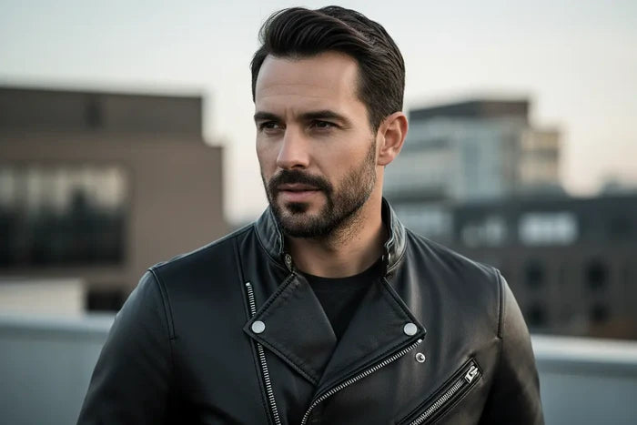 mens motorcycle jacket urban outfit casual luxury look