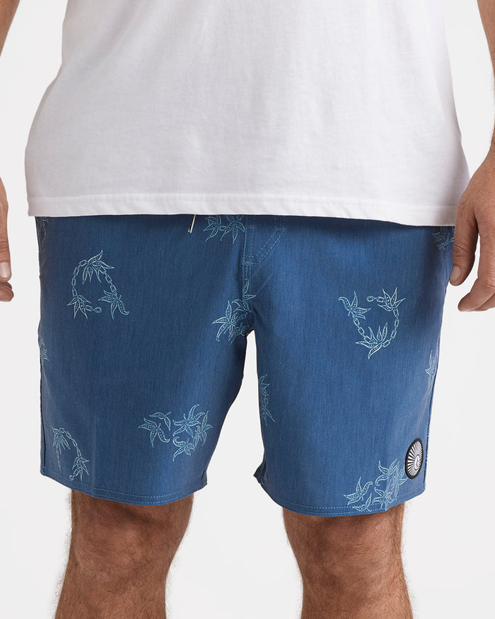 Mens Regal Trop Psych Cotton 17" Boardshorts