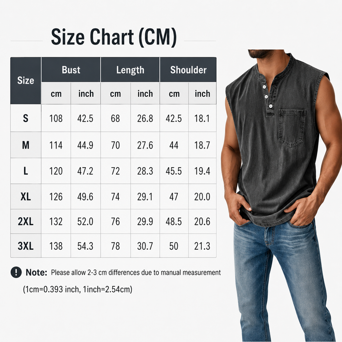 Men's Sleeveless T Shirt - Washed Summer Top
