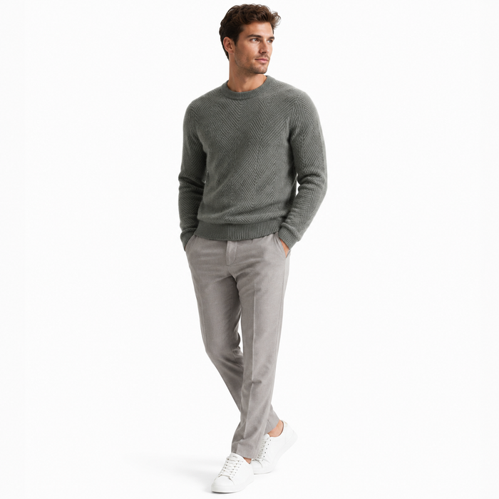 Men's Wool Sweater - Refined Warmth for Winter Layering