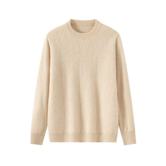 men's wool sweater back view smooth drape silhouette