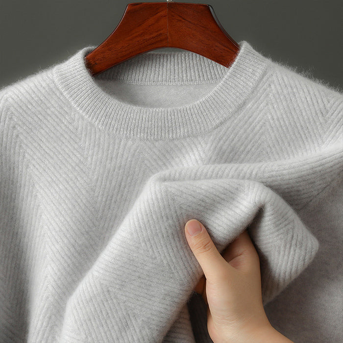 men's wool sweater styled for smart casual winter outfit