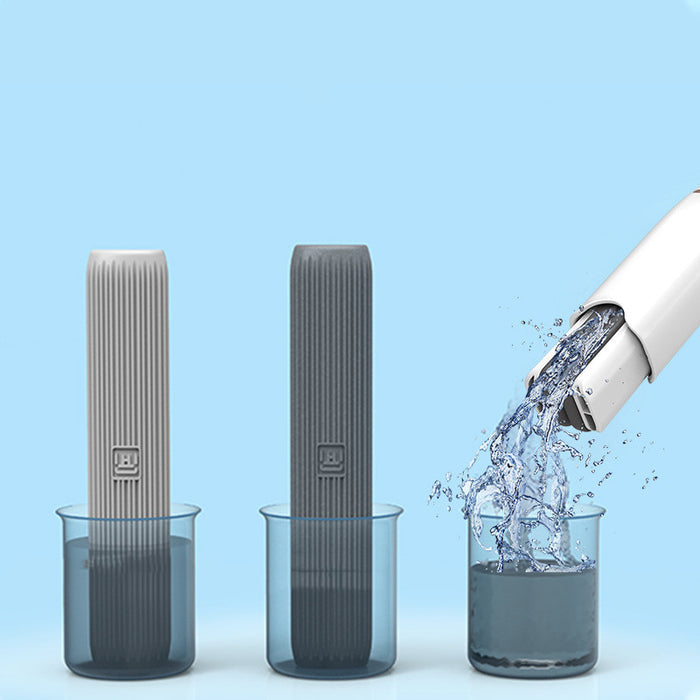 Two gray water filters and a white water dispenser on a blue background