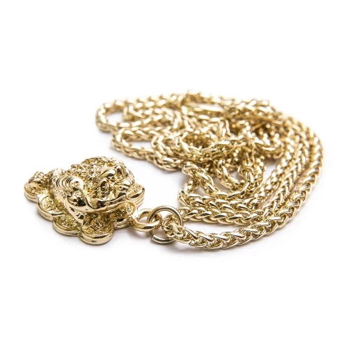 Mint 18K gold plated lucky frog charm chain accessory with detailed frog pendant, perfect for fashion jewelry and accessories.