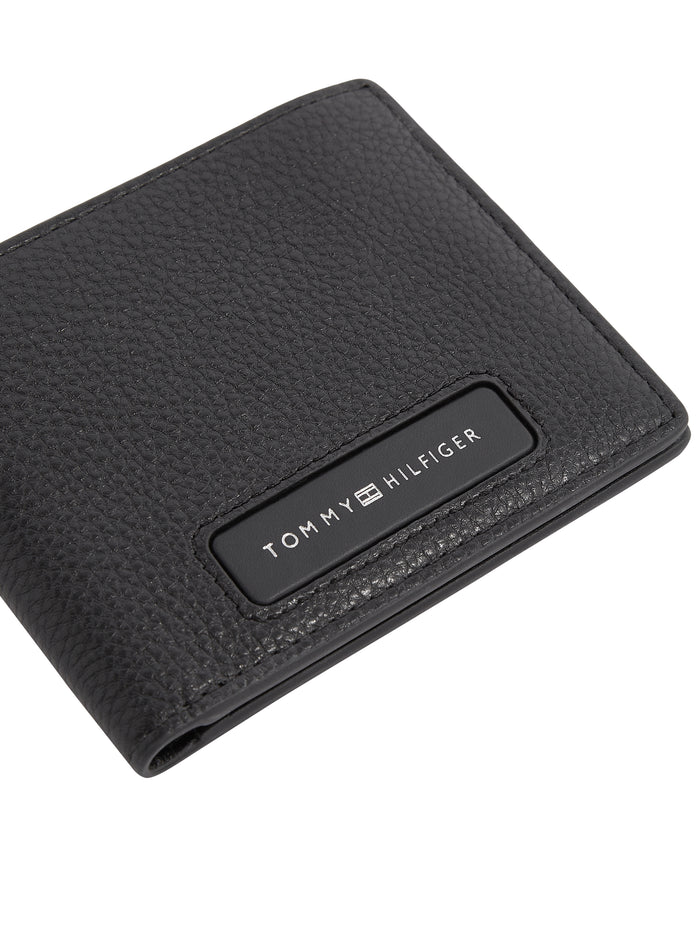 Monogram Leather Bifold Card Wallet in Black