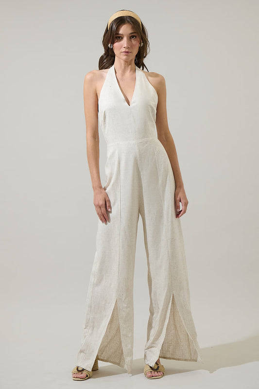 Mora Linen Halter Jumpsuit