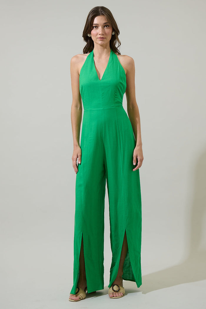 Mora Linen Halter Jumpsuit