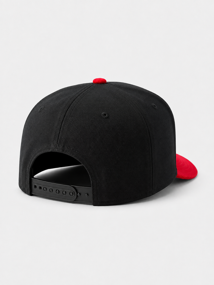 MUKA 'Blessed Patch' Corduroy Snapback Hat in Black/Red