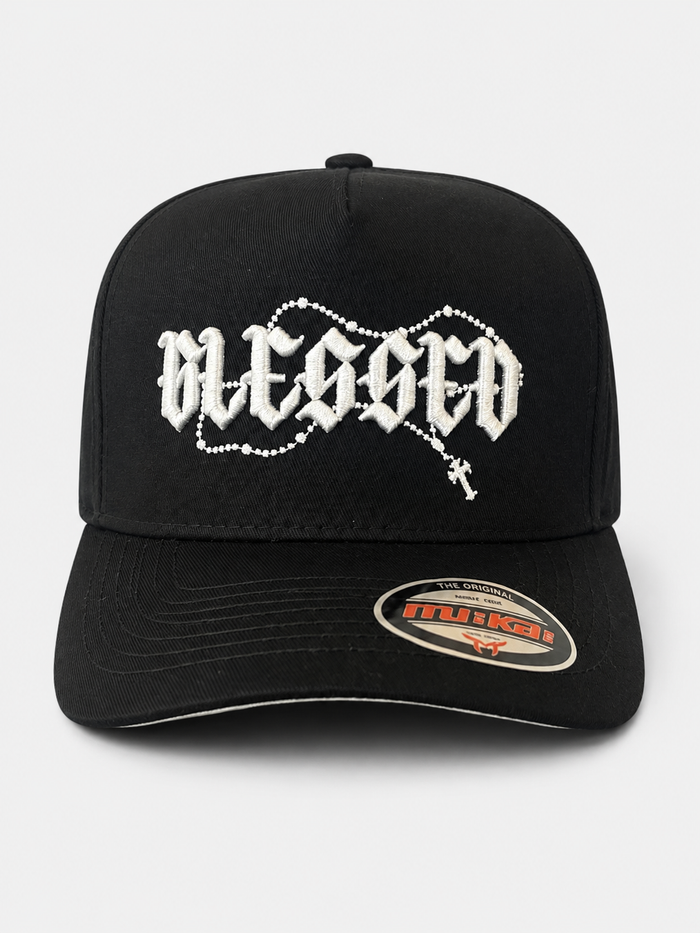 MUKA 'Blessed' Snapback Hat in Black