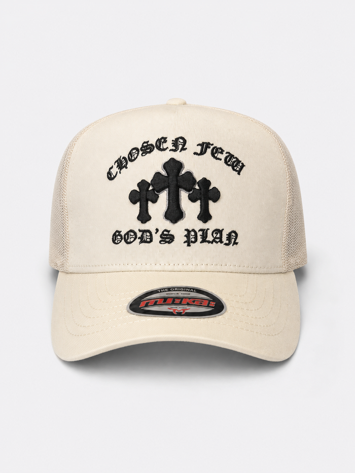 MUKA 'Chosen Few Cross' Trucker Hat in Ivory