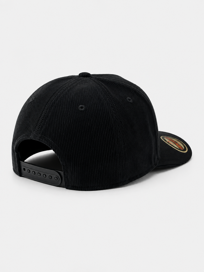 MUKA 'Don't Pray For Me' Corduroy Snapback Hat in Black