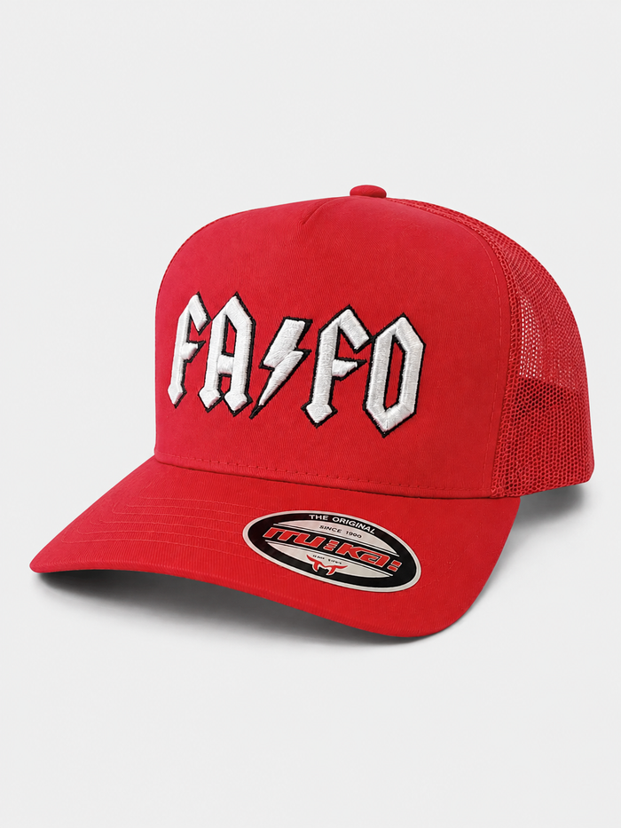 MUKA 'FAFO' Trucker Hat in Red